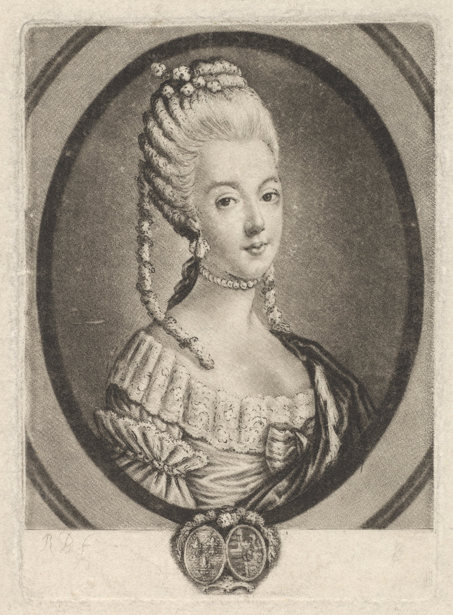 Marie-Antoinette by Richard Brookshaw (British, 1736 - in or after 1804), 16X12"(A3)Poster Print