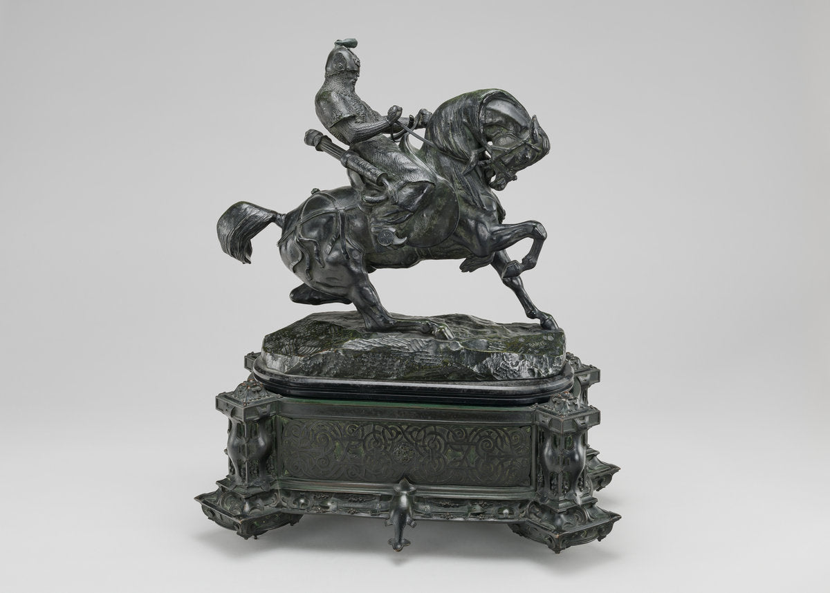 Tartar Warrior Checking His Horse by Antoine-Louis Barye (French, 1795 - 1875), 16X12"(A3)Poster Print
