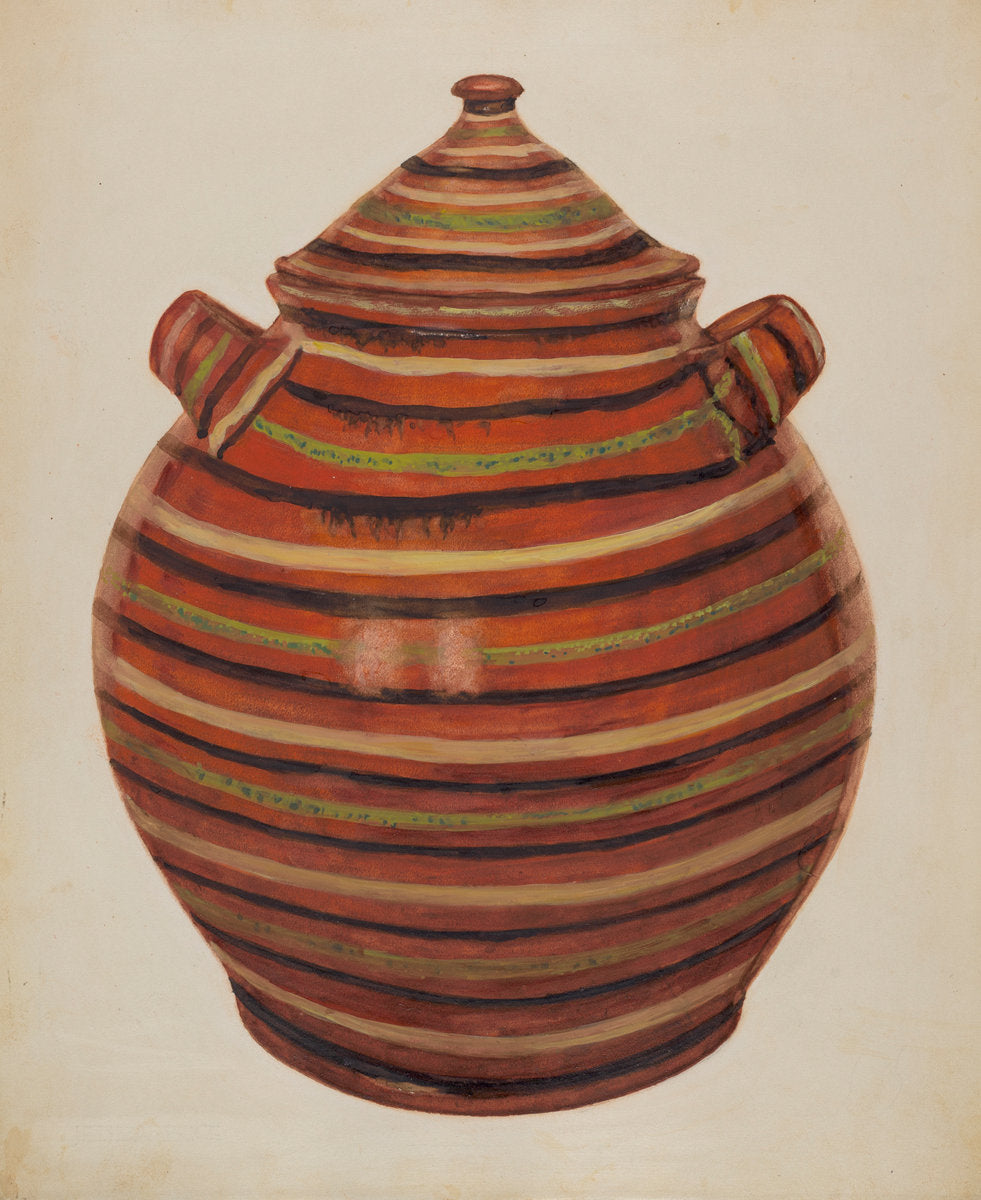 Jar with Cover by Alvin Shiren (American, active c. 1935), 16X12"(A3)Poster Print