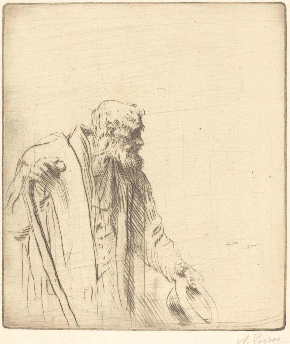 Beggar (Un mendiant) by Alphonse Legros (French, 1837 - 1911), 16X12"(A3)Poster Print