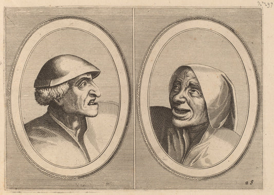 Dief-achtighe Tijs and "Nies Spoel-de-Nap" by Johannes and Lucas van Doetechum after Pieter Bruegel the Elder (Dutch, died 1605), 16X12"(A3)Poster Print