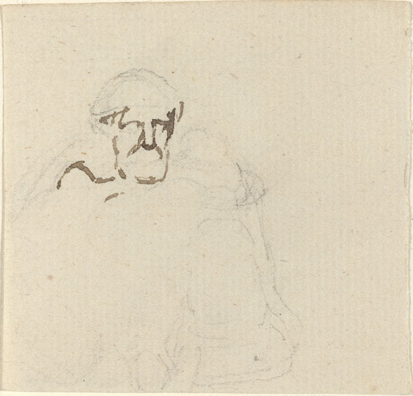 Bearded Figure by John Flaxman (British, 1755 - 1826), 16X12"(A3)Poster Print