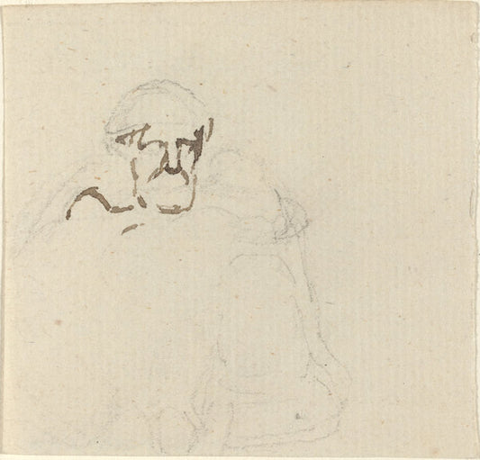 Bearded Figure by John Flaxman (British, 1755 - 1826), 16X12"(A3)Poster Print
