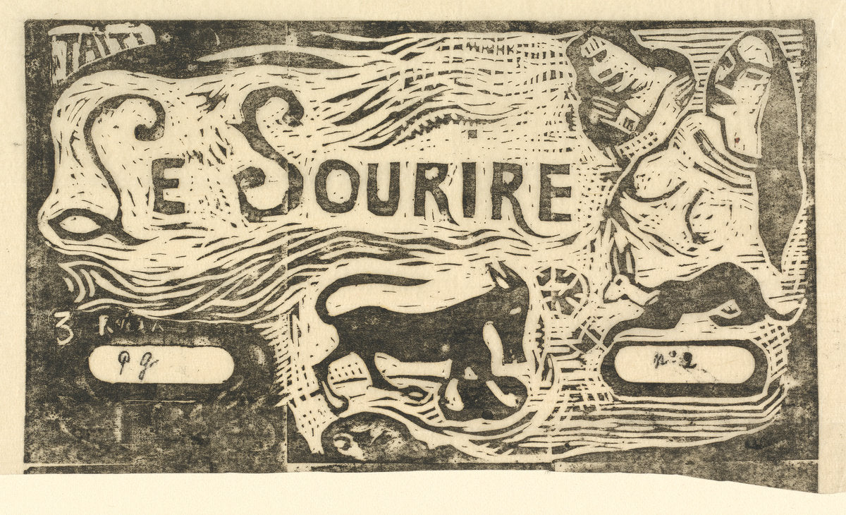 Title Page for "Le Sourire" (Titre du Sourire) by Paul Gauguin (French, 1848 - 1903), 16X12"(A3)Poster Print