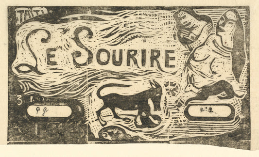 Title Page for "Le Sourire" (Titre du Sourire) by Paul Gauguin (French, 1848 - 1903), 16X12"(A3)Poster Print