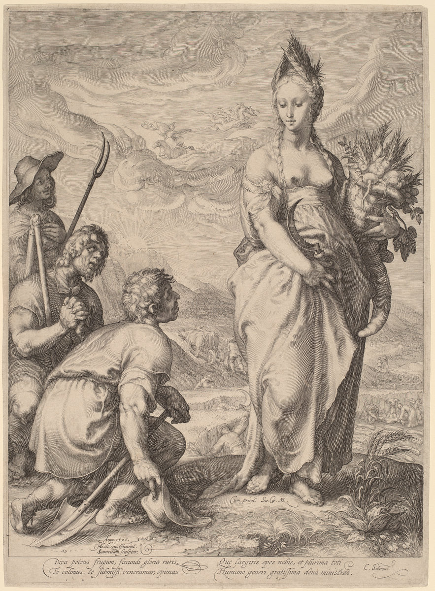 The Cult of Ceres by Jan Pietersz Saenredam, after Hendrik Goltzius (Dutch, 1565 - 1607), 16X12"(A3)Poster Print