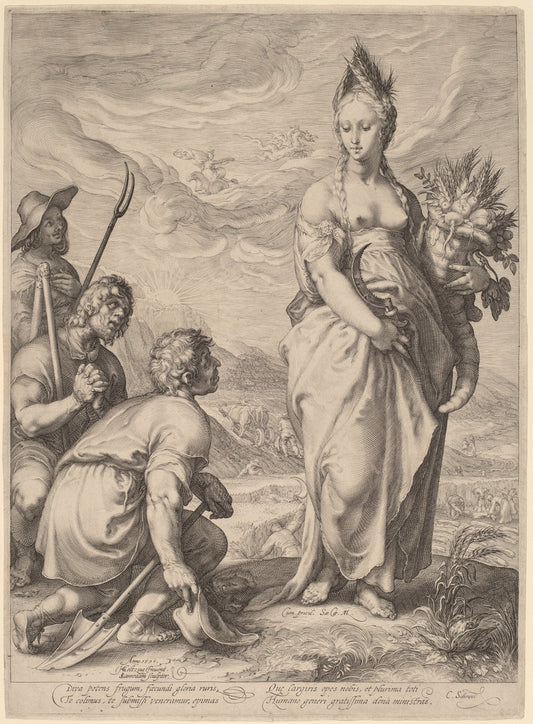 The Cult of Ceres by Jan Pietersz Saenredam, after Hendrik Goltzius (Dutch, 1565 - 1607), 16X12"(A3)Poster Print