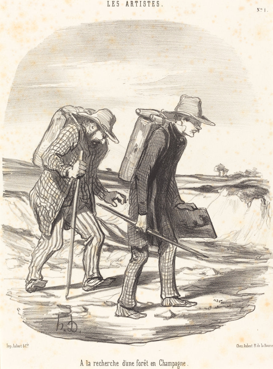 A la recherche d'une forêt en Champagne (In Search of a Forest in Champagne) by Honoré Daumier (French, 1808 - 1879), 16X12"(A3)Poster Print