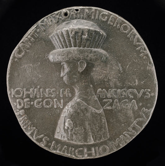 Gianfrancesco I Gonzaga, 1395-1444, 1st Marquess of Mantua 1433 [obverse] by Pisanello (Italian, c. 1395 - 1455), 16X12"(A3)Poster Print
