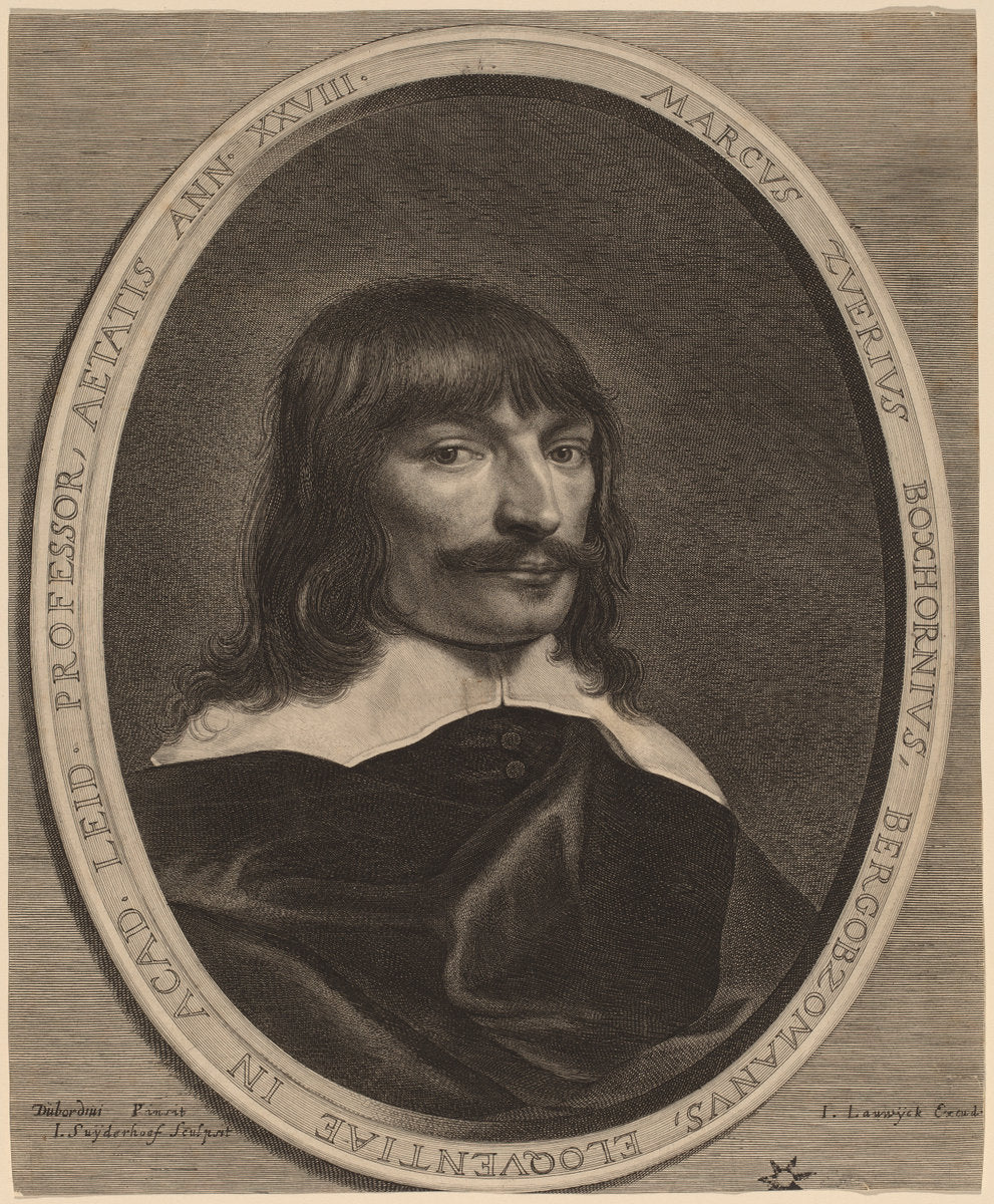 Marcus-Zuerius Boxhorn by Jonas Suyderhoff after Pieter Dubordieu (Dutch, c. 1613 - 1686), 16X12"(A3)Poster Print