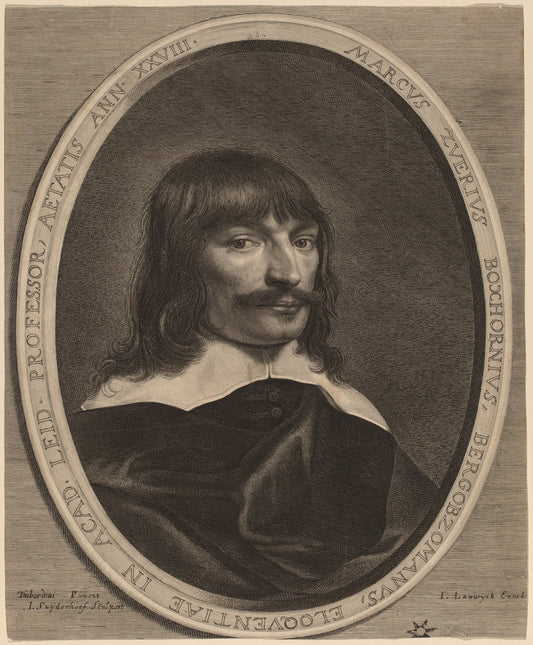 Marcus-Zuerius Boxhorn by Jonas Suyderhoff after Pieter Dubordieu (Dutch, c. 1613 - 1686), 16X12"(A3)Poster Print