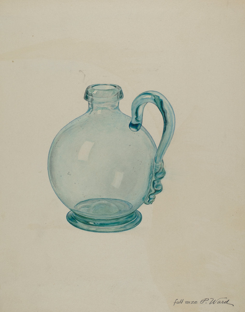 Blue Glass Egg Cup by Paul Ward (American, active c. 1935), 16X12"(A3)Poster Print