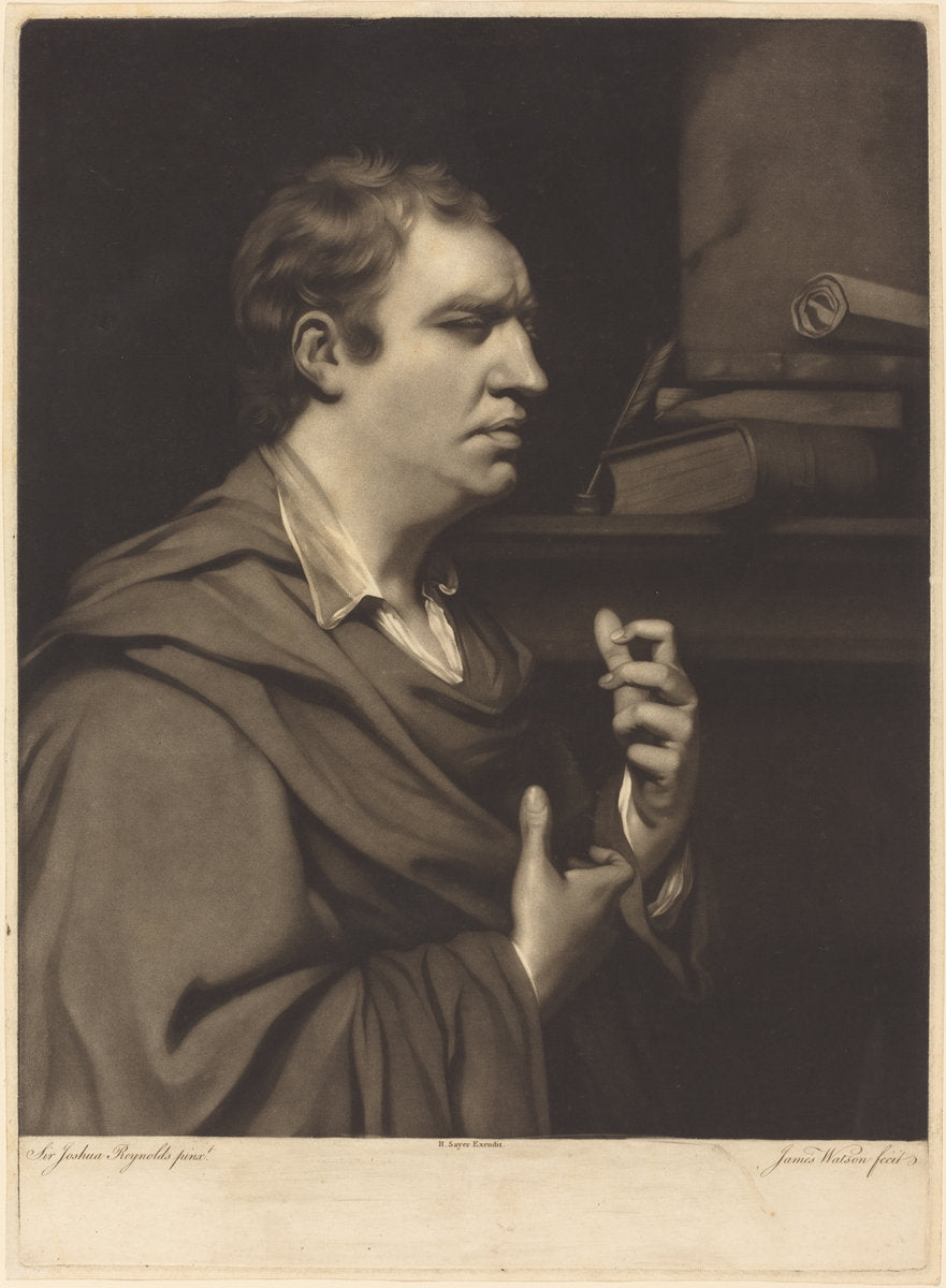 Samuel Johnson by James Watson after Sir Joshua Reynolds (British, c. 1740 - 1790), 16X12"(A3)Poster Print