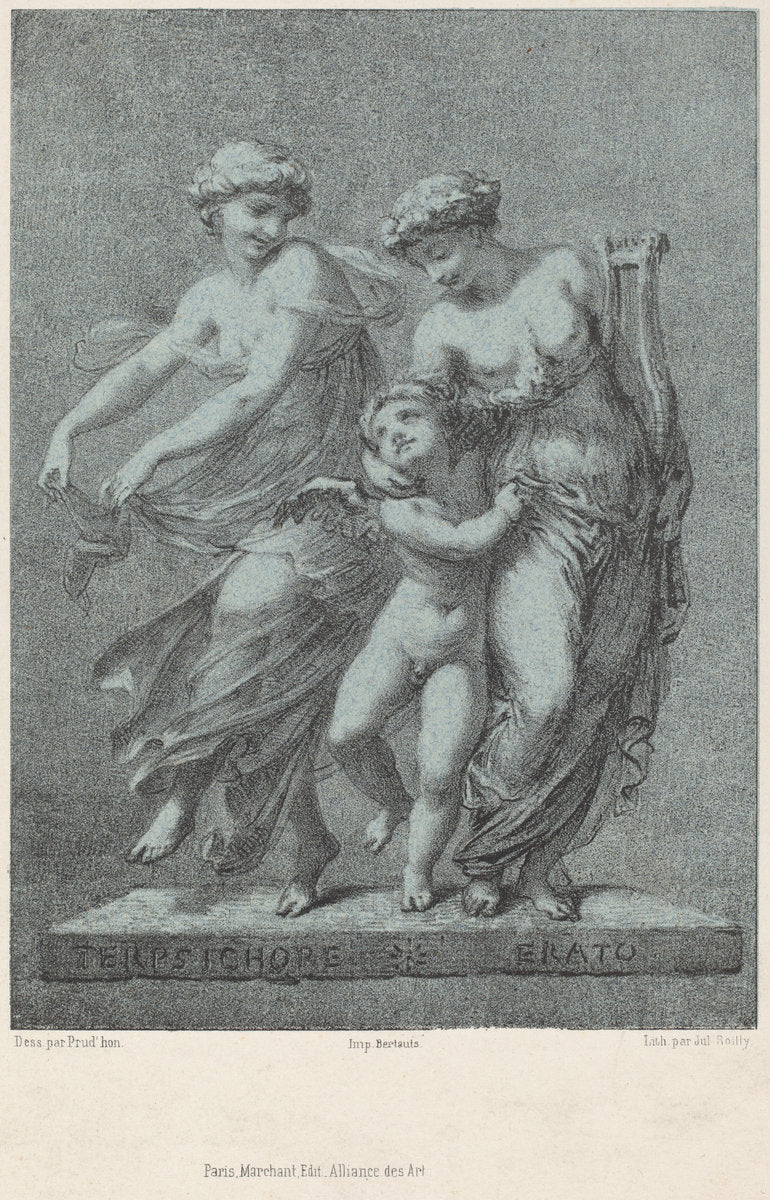 Apollo and the Muses by Jules Boilly after Pierre Paul Prud'hon (French), 16X12"(A3)Poster Print