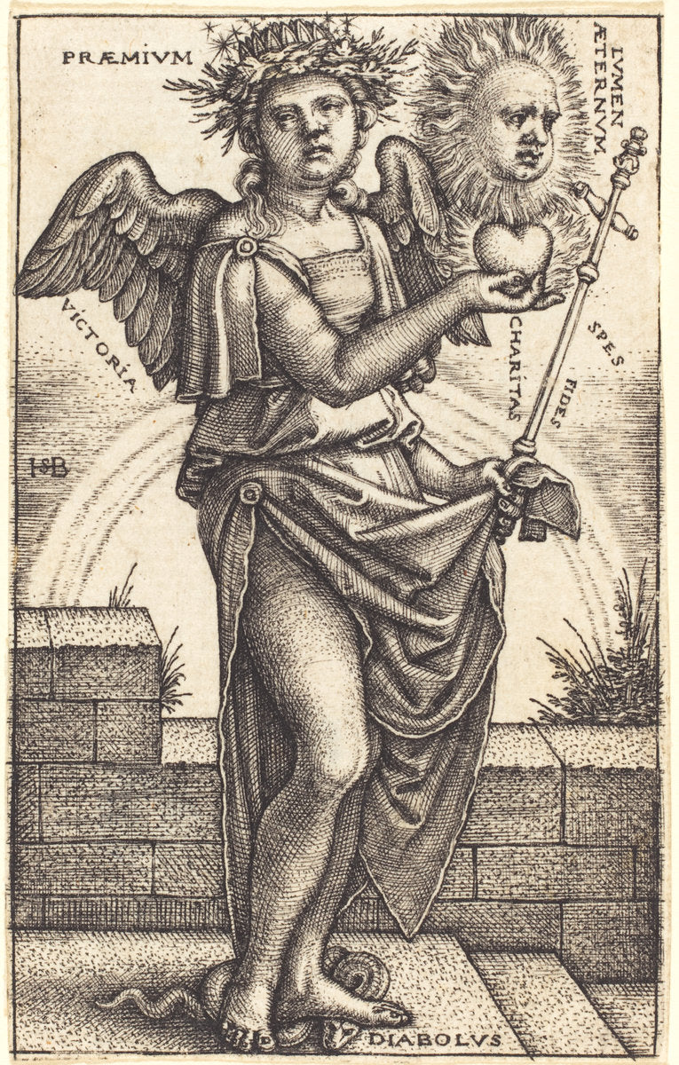 Allegory of Christianity by Sebald Beham (German, 1500 - 1550), 16X12"(A3)Poster Print