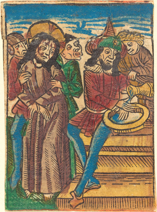 c. 1490 by German 15th Century (Pilate Washing His Hands), 16X12"(A3)Poster Print