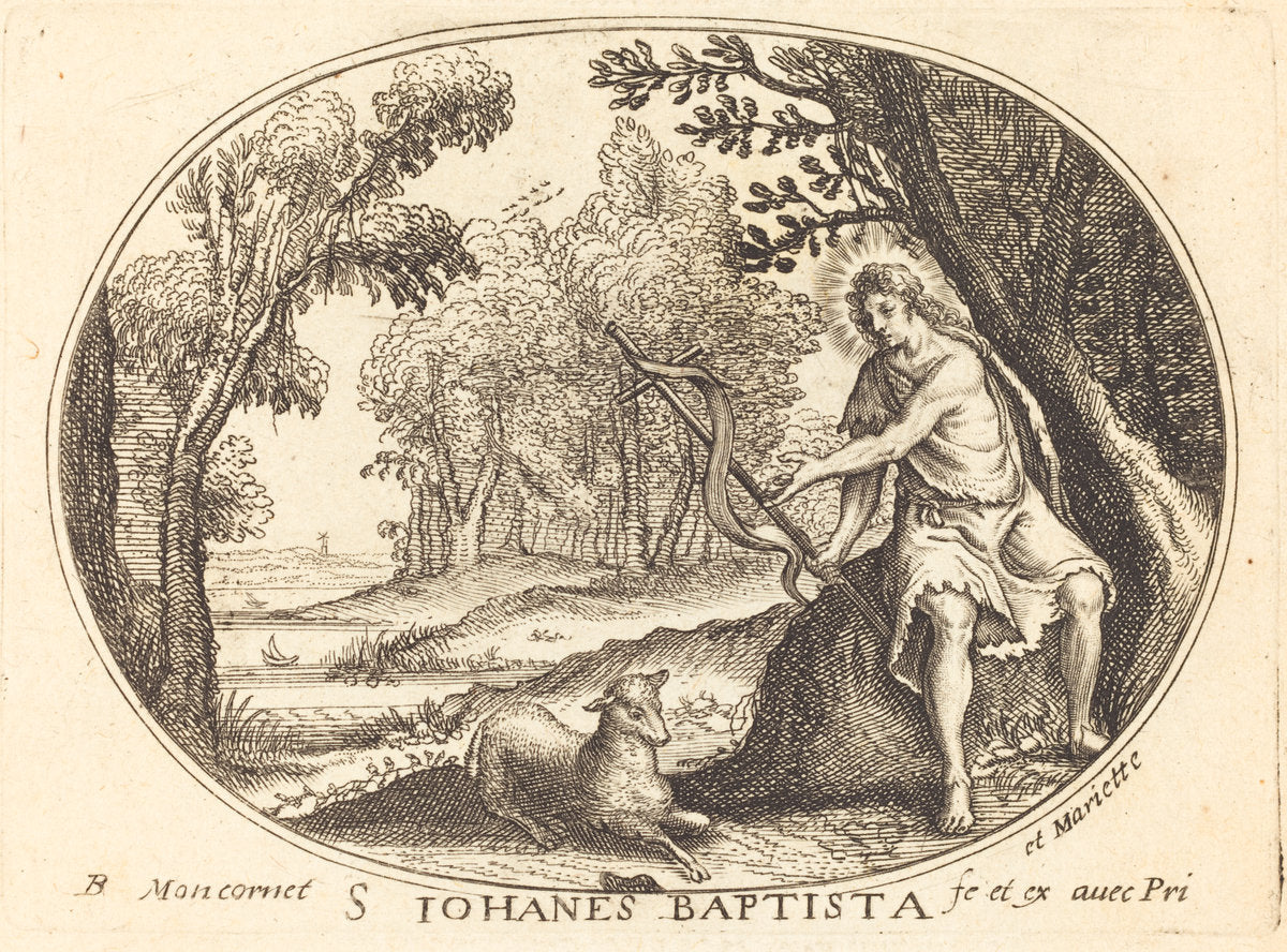 Saint John the Baptist by Balthasar Moncornet (French, c. 1600 - 1668), 16X12"(A3)Poster Print