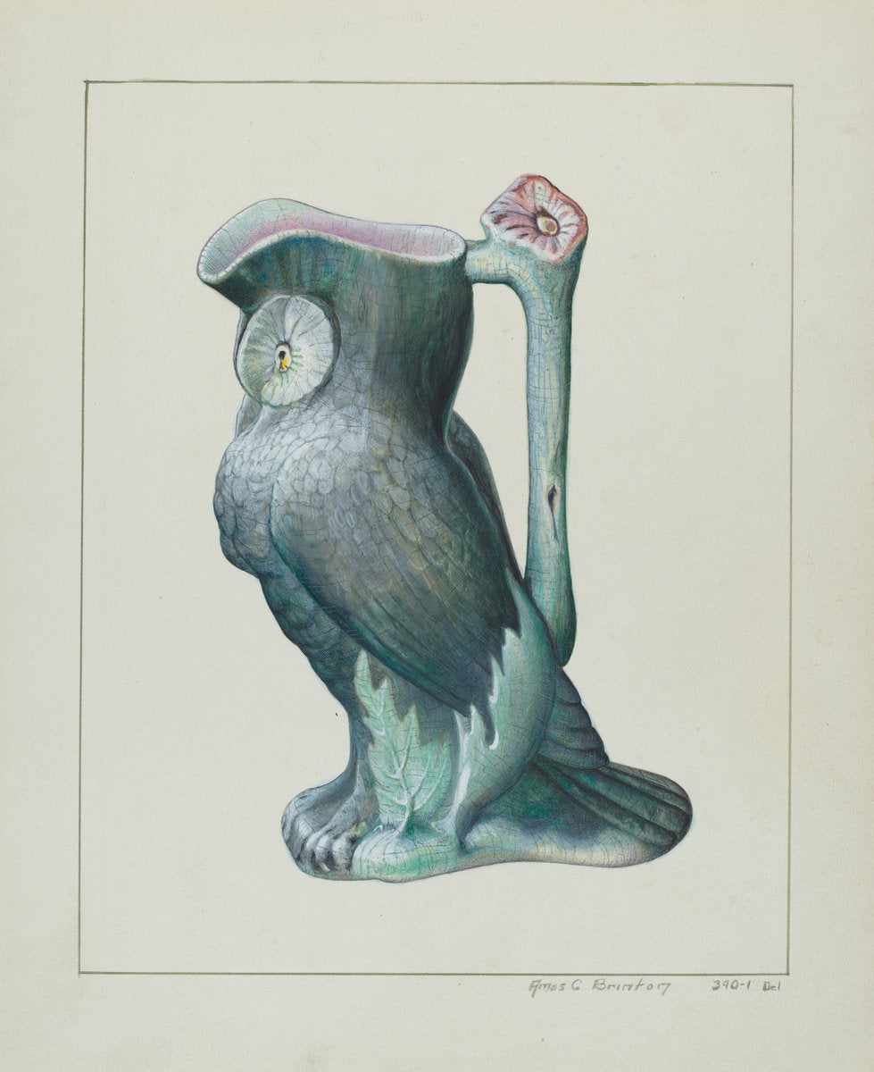 Owl Pitcher by Amos C. Brinton (American, 1888 - 1982), 16X12"(A3)Poster Print