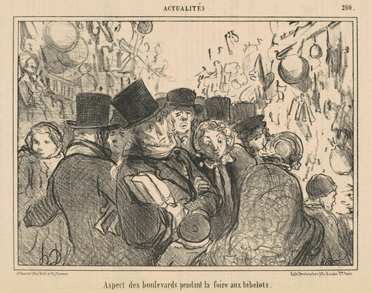 Aspect des boulevards pendant la foire aux bibelots by Honoré Daumier (French, 1808 - 1879), 16X12"(A3)Poster Print