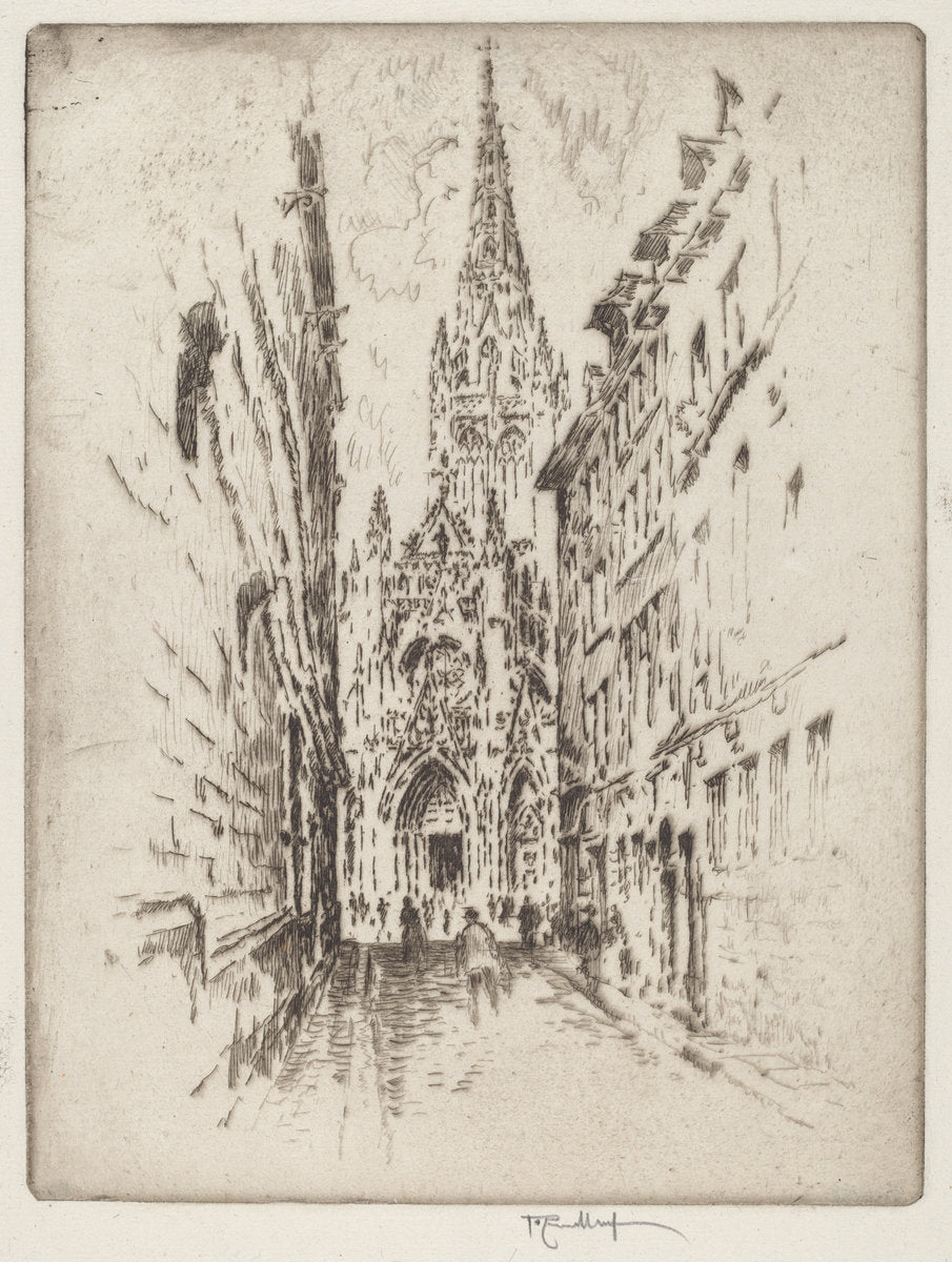 San Maclou, Rouen by Joseph Pennell (American, 1857 - 1926), 16X12"(A3)Poster Print