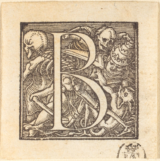 Letter B by Hans Holbein the Younger (German, 1497/1498 - 1543), 16X12"(A3)Poster Print