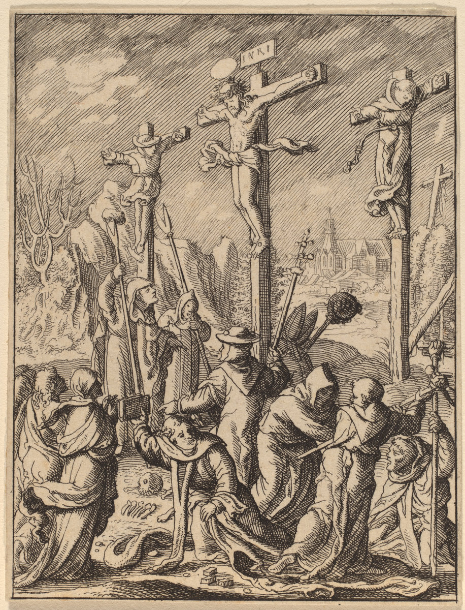 The Crucifixion by Wenceslaus Hollar (Bohemian, 1607 - 1677), 16X12"(A3)Poster Print