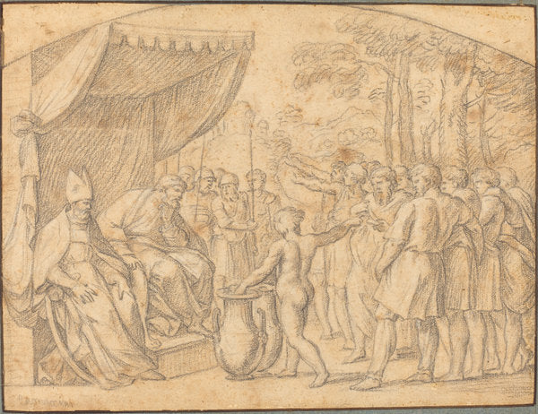 The Drawing of Lots to Divide the Promised Land by Etienne Parrocel (French, 1696 - 1775), 16X12"(A3)Poster Print