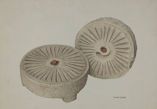 Mill Stones by Hilda Olson (American, active c. 1935), 16X12"(A3)Poster Print