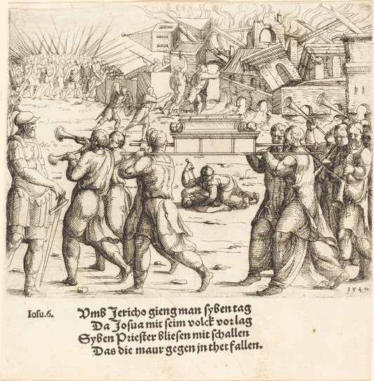 The Fall of Jericho by Augustin Hirschvogel (German, 1503 - 1553), 16X12"(A3)Poster Print
