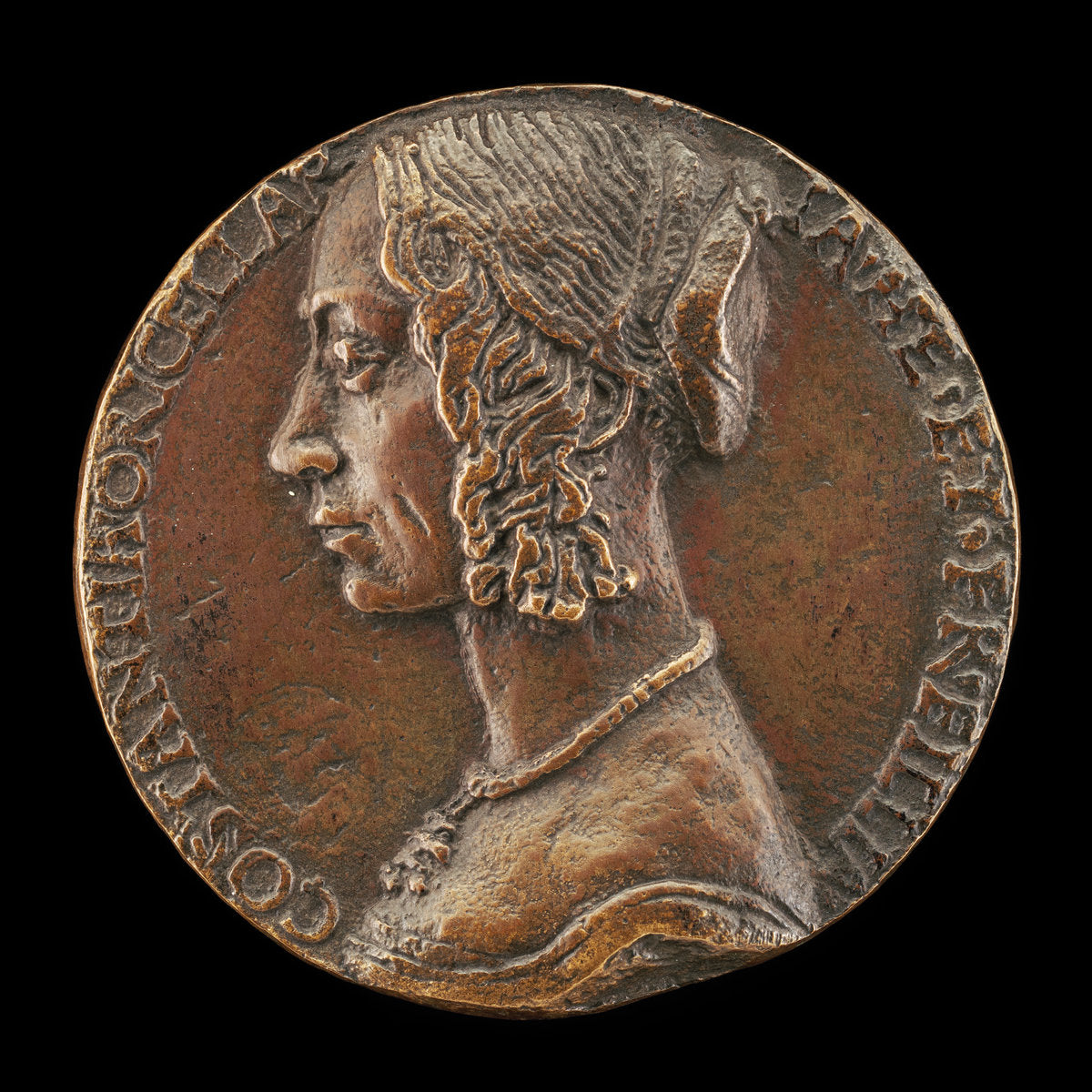 1485/1490 by Style of Niccolò Fiorentino (Costanza Rucellai, probably Daughter of Girolamo Rucellai and Wife of Francesco Dini 1471 [obverse]), 16X12"(A3)Poster Print