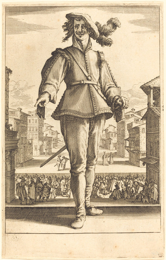 Il Capitano, or L'Innamorato by Jacques Callot (French, 1592 - 1635), 16X12"(A3)Poster Print