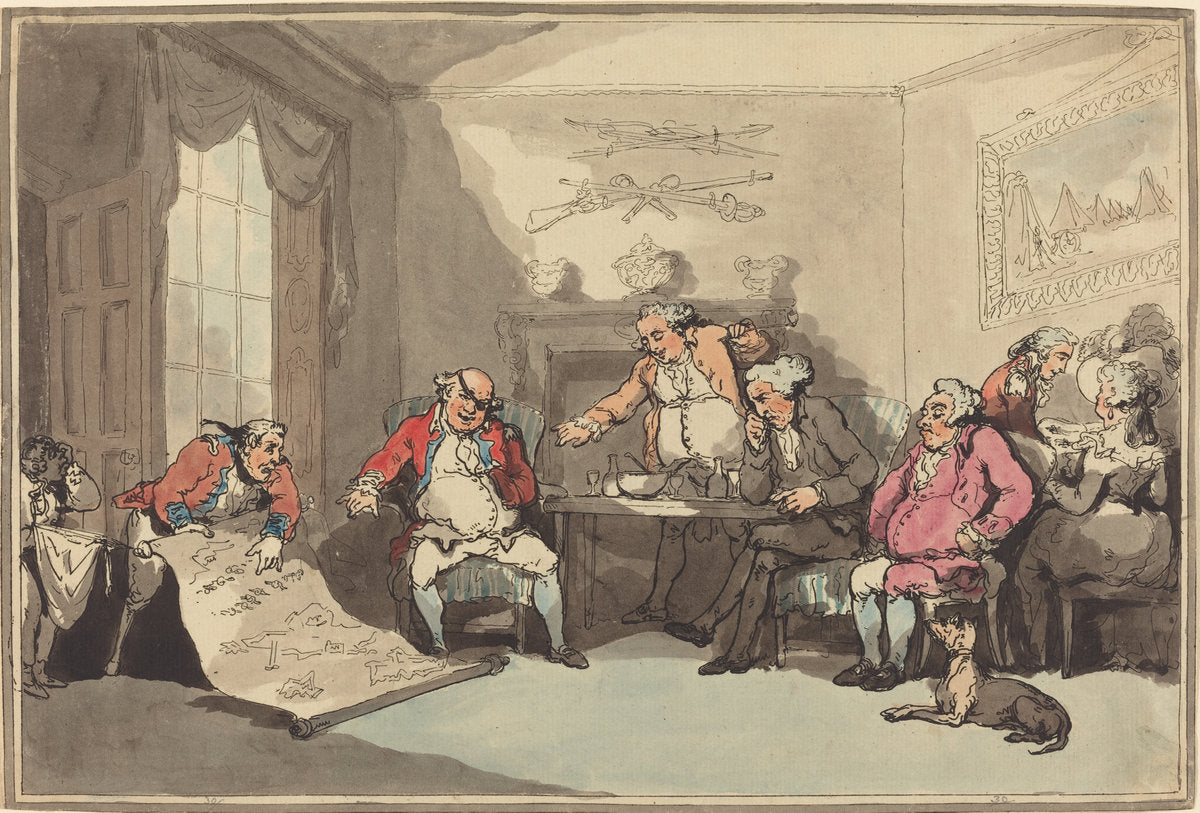 A Militia Meeting by Thomas Rowlandson (British, 1756 - 1827), 16X12"(A3)Poster Print
