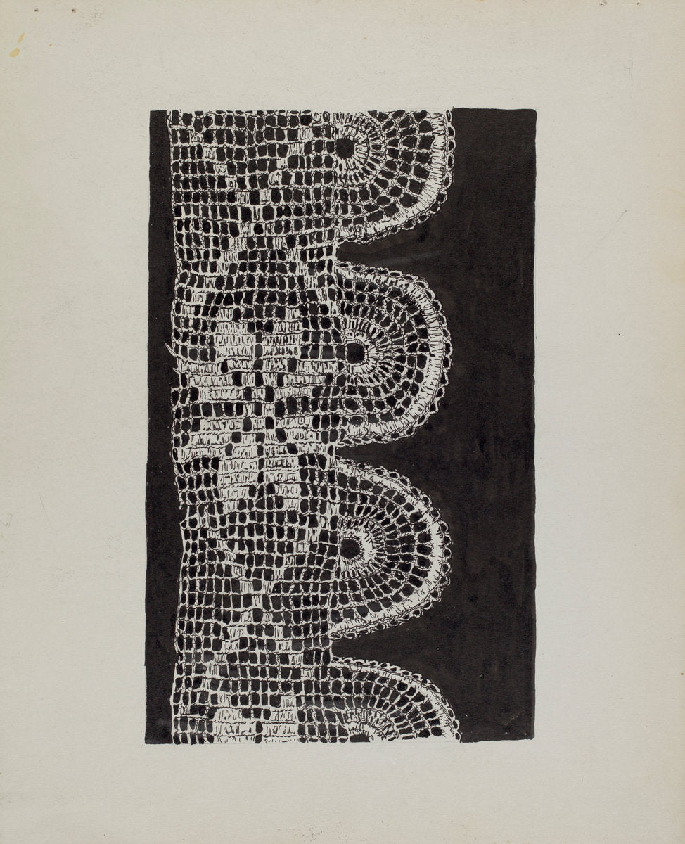 Crocheted Lace by Lena Nastasi (American, active c. 1935), 16X12"(A3)Poster Print