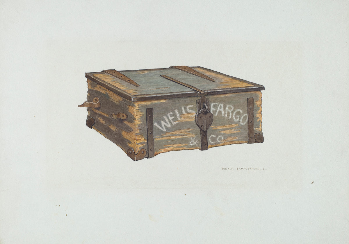 Wells Fargo Gold Box by Rose Campbell-Gerke (American, active c. 1935), 16X12"(A3)Poster Print