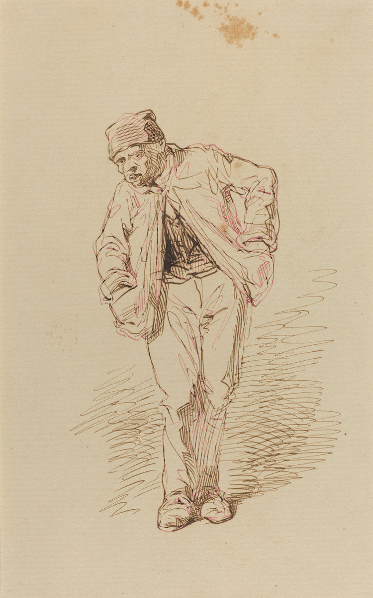 Sketch of a Man by Paul Gavarni (French, 1804 - 1866), 16X12"(A3)Poster Print