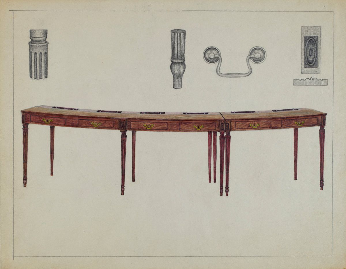 Desk (in two sections) Used by Members of Congress by Rollington Campbell (American, active c. 1935), 16X12"(A3)Poster Print