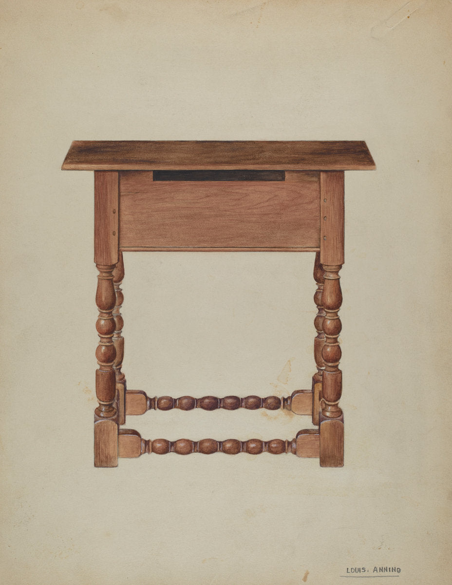 Tavern Table or Refectory Table by Louis Annino (American, active c. 1935), 16X12"(A3)Poster Print