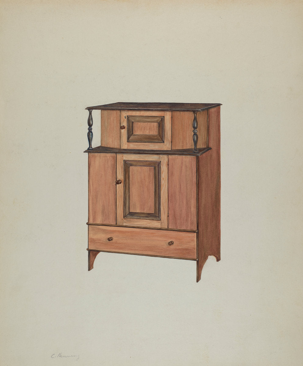 Press Cupboard by Charles Henning (American, active c. 1935), 16X12"(A3)Poster Print
