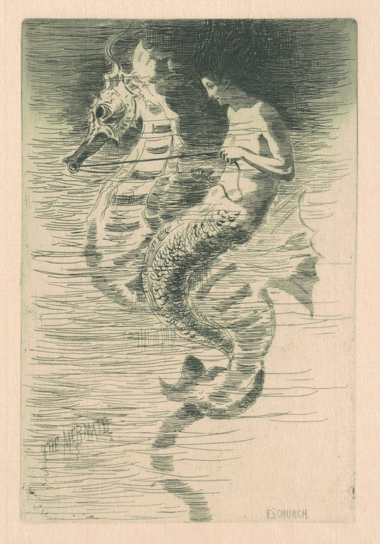 The Mermaid by Frederick Stuart Church (American, 1842 - 1924), 16X12"(A3)Poster Print