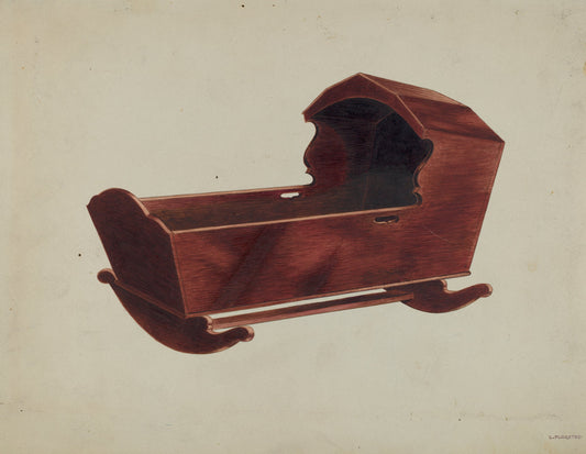 Mahogany Cradle by Louis Plogsted (American, active c. 1935), 16X12"(A3)Poster Print