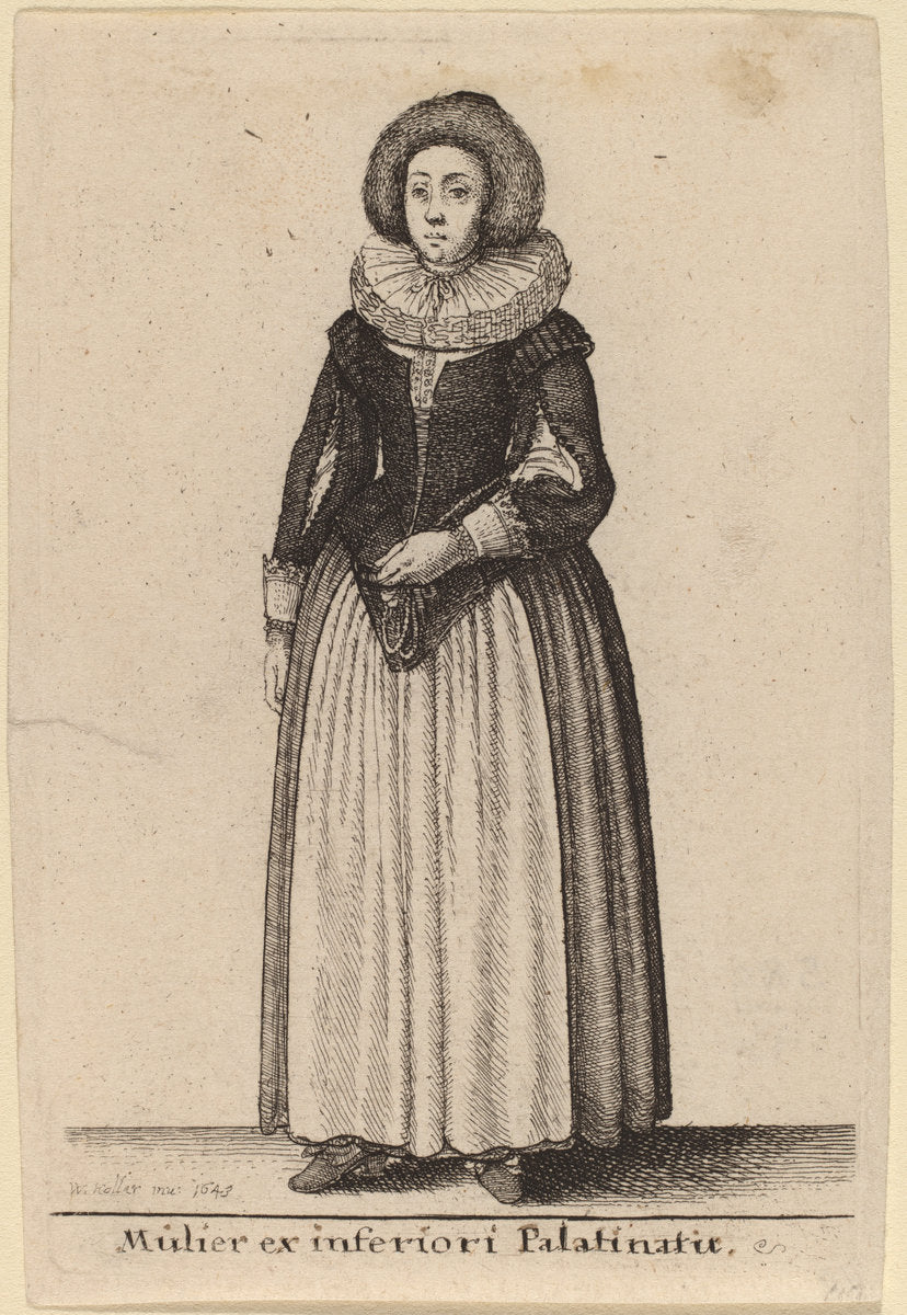 Mulier ex inferiori Palainatu by Wenceslaus Hollar (Bohemian, 1607 - 1677), 16X12"(A3)Poster Print