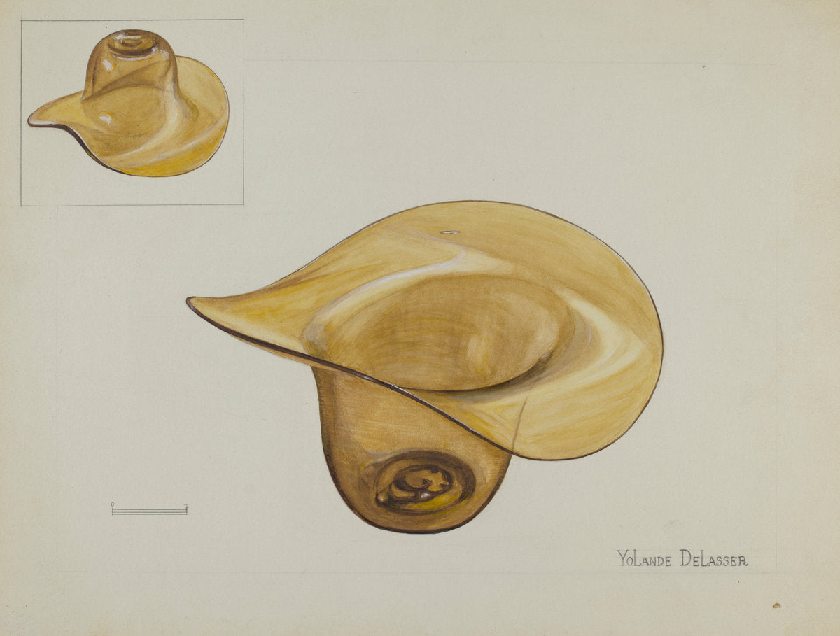 Glass Hat by Yolande Delasser (American, active c. 1935), 16X12"(A3)Poster Print