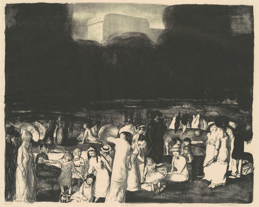 In the Park, Dark by George Bellows (American, 1882 - 1925), 16X12"(A3)Poster Print