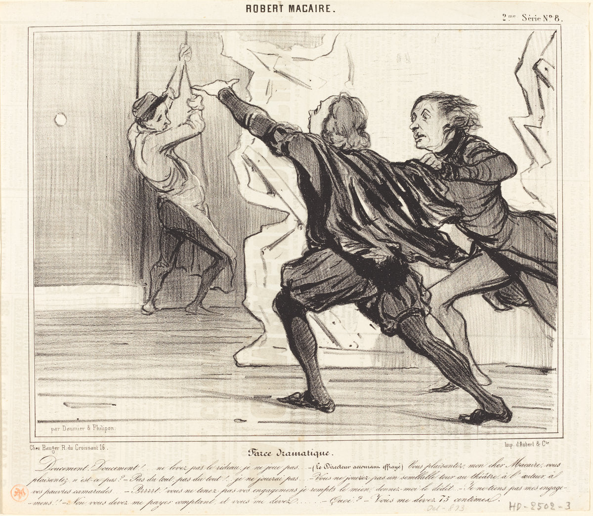 Farce dramatique by Honoré Daumier (French, 1808 - 1879), 16X12"(A3)Poster Print