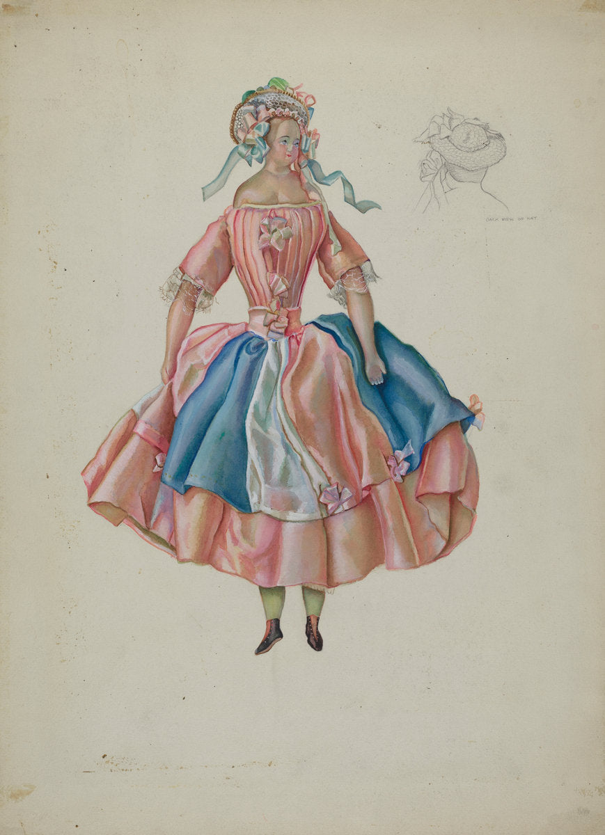 Doll in Costume by Gwyneth King (American, active c. 1935), 16X12"(A3)Poster Print