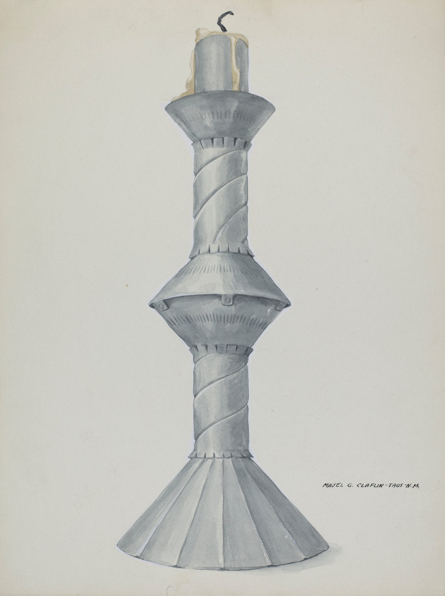 Penitente Altar Candle Stick by Majel G. Claflin (American, active c. 1935), 16X12"(A3)Poster Print