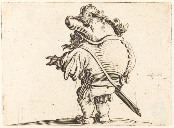 The Hunchback with the Feathered Cap by Jacques Callot (French, 1592 - 1635), 16X12"(A3)Poster Print
