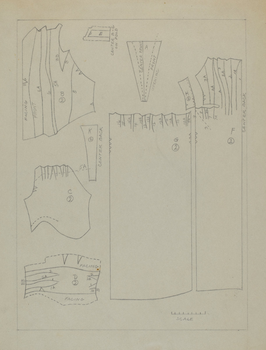 Dress (Pattern) by Dorothy Gernon (American, active c. 1935), 16X12"(A3)Poster Print