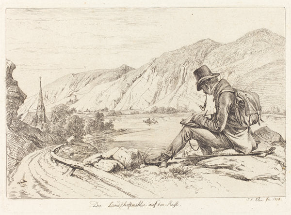 Der Landschaftmaler auf der Reise (The Landscape Painter on Tour) by Johann Adam Klein (German, 1792 - 1875), 16X12"(A3)Poster Print