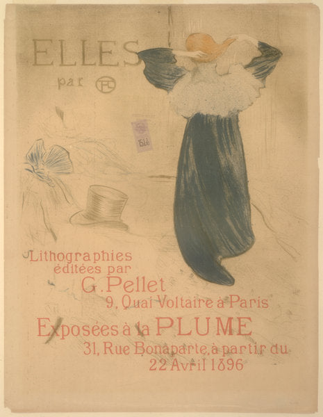 Poster for "Elles" by Henri de Toulouse-Lautrec (French, 1864 - 1901), 16X12"(A3)Poster Print